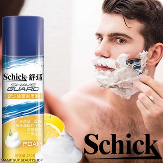 Schick Shave Guard Lemon Sensitive Shaving Foam 220ml มูสโฟมโกนหนวดกลิ่นเลม่อนสูตรอ่อนโยนกับผิว