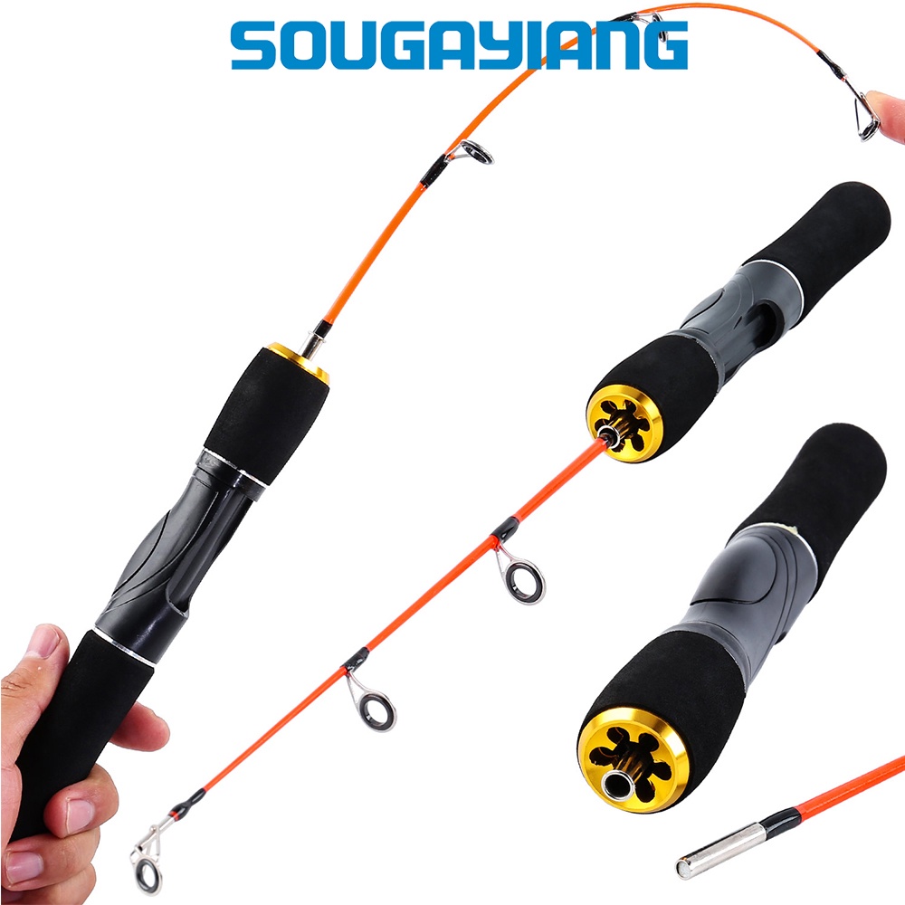Sougayilang Ultralight ฤดูหนาวกุ้งเบ็ดตกปลาน้ําแข็งแบบพกพาฤดูหนาวตกปลา Rod Spinning Casting Ice ฤดูหนาวตกปลา Pole Tackle