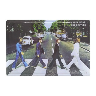 ป้ายสังกะสีวินเทจ The Beatles Abbey Road (ปั๊มนูน)