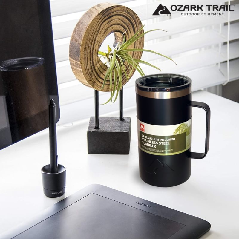 Ozark trail Tumbler ขนาด24oz แก้วสแตนเลสเก็บอุหภูมิร้อน/เย็น แบรนด์ดังจากยุโรป มีหูจับในตัวแก้วสามาร