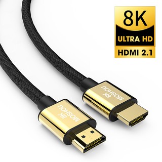 สายเคเบิล HDMI 2.1 8K 60Hz 4K 120Hz 48Gbps ARC MOSHOU HDR สําหรับเครื่องขยายเสียง TV PS4 PS5 NS โปรเจคเตอร์ความละเอียดสูง