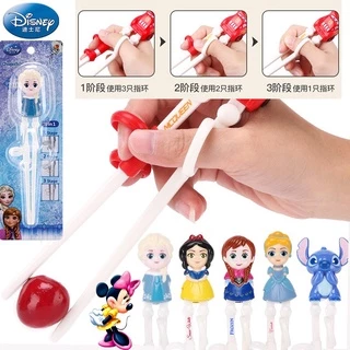 ตะเกียบหัดคีบลายการ์ตูน Disney 3D,ตะเกียบหัดคีบ ตะเกียบเด็ก หัดจับ, ชุด ช้อน ส้อม + (ลิขสิทธิ์แท้)