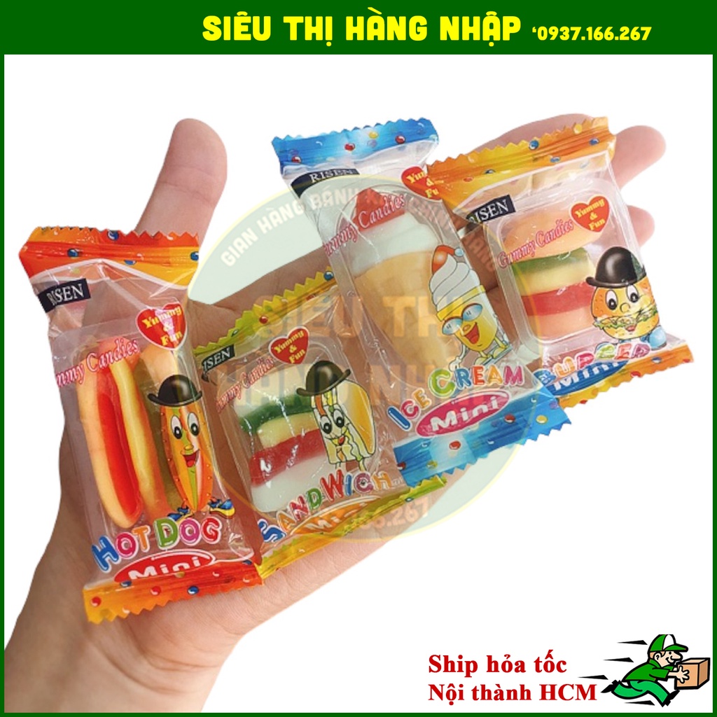 [ คอมโบ 10 แพ ็ ค ] American Gummy Risen Mini Marshmallows สําหรับเด ็ กเพื ่ อสํารวจความสนุกสนาน ( hotdog , แฮมเบอร ์ เกอร ์ , ไอศกรีมอบเชย , แซนวิช )