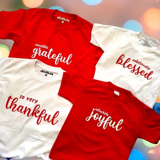 T-Family Set Shirt | Thankful Blessed Joyful Grateful | Christmas and Reunions