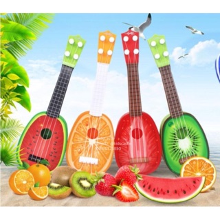 FRUIT GUITAR กีตาร์ผลไม้สำหรับเด็ก สตรอเบอร์รี่ ส้ม สีสันสดใส