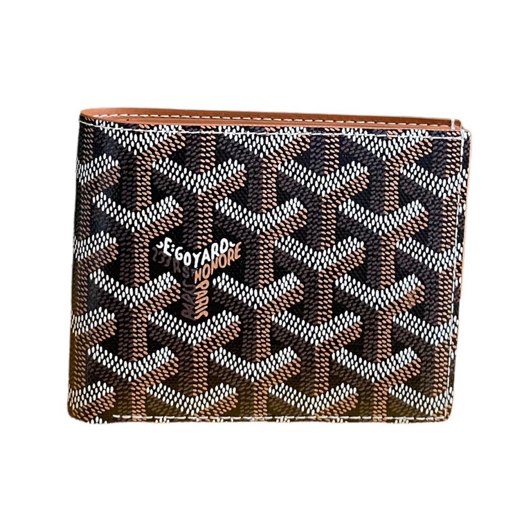 กระเป๋าสตางค์ผู้ชายแบบสั้น สำหรับใส่การ์ดและบัตร สีน้ำตาล รุ่น Wallet 8 cards แบรนด์ Goyard