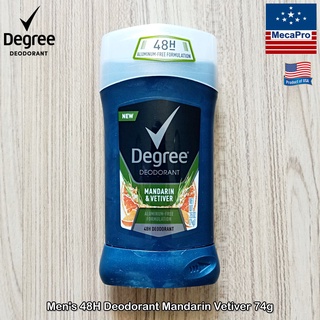 Degree® Men Deodorant Stick Aluminum Free, Mandarin &amp; Vetiver 74g ผลิตภัณฑ์ระงับกลิ่นกาย สำหรับผู้ชาย โรลออนสติ๊ก