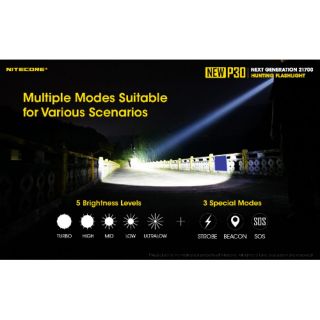 ไฟฉาย nitecore p30 รุ่นใหม่ล่าสุด  แบต 21700