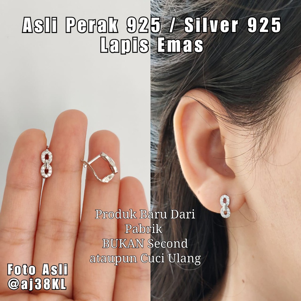 ต่างหูเงินแท้ 925 สําหรับผู้หญิงสแตนเลสแท้ S925 aj38KL