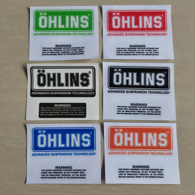 สติกเกอร์เตือน OHLINS สีโปร่งใส คุณภาพดี