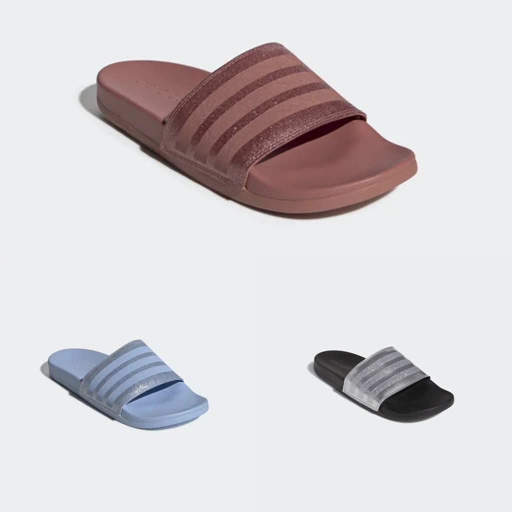 adilette slides glitter