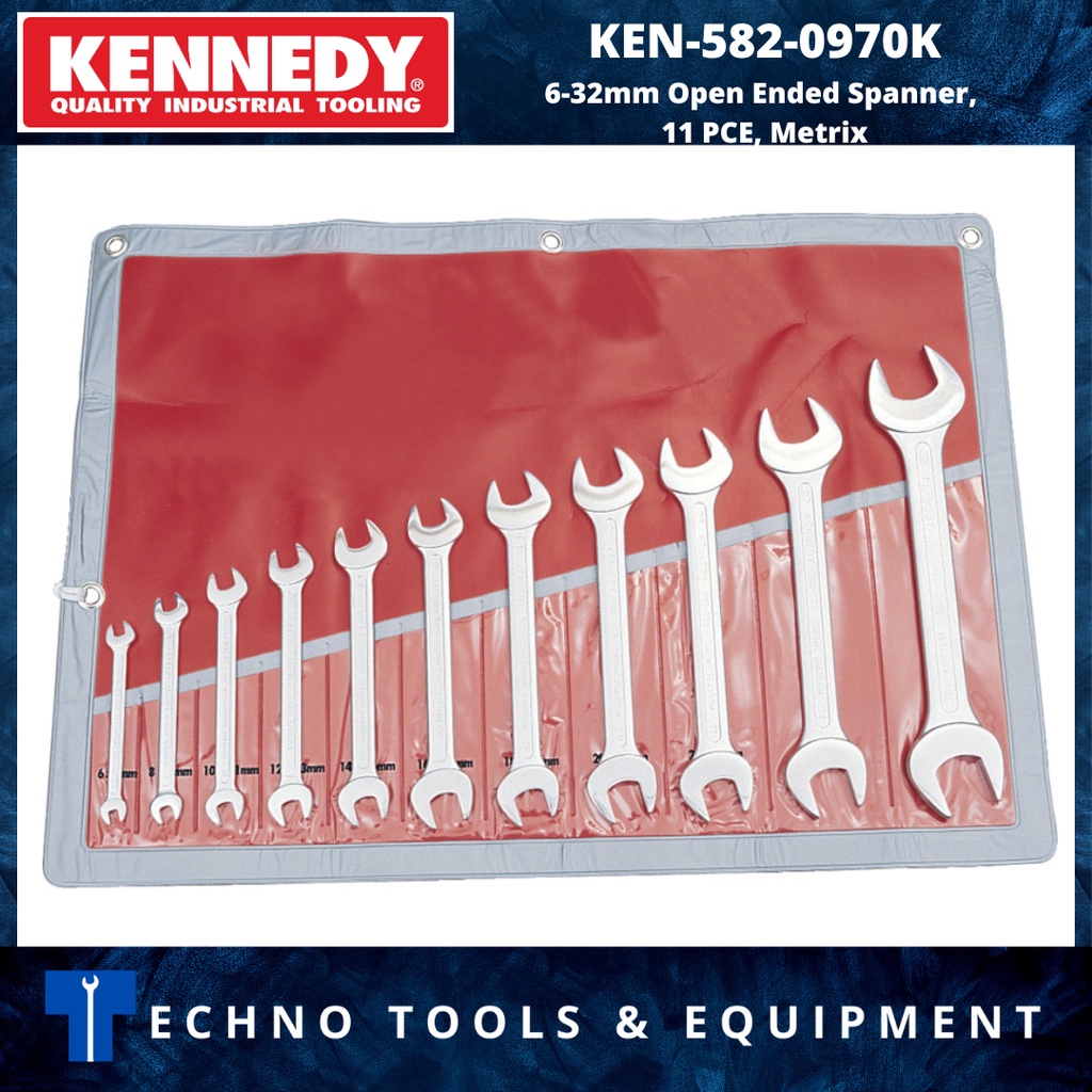 เคนเนดี้ เคน5820970K 6-32mm ประแจปลายเปิด, 7 PCE, Metrix KEN-582-0970K