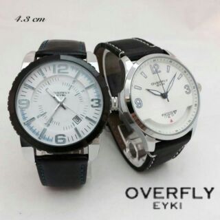 Overfly EYKI แท้- กันน้ำ100%-  สายหนังแท้- พร้อมกล่อง- ราคา 440฿