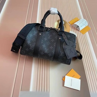 🤍ผ่อนได้🖤 LOUIS VUITTON KEEPALL BANDOULIÈRE 25 CM MONOGRAM  กระเป๋าสะพาย สำหรับผู้ชาย VIP ตารางตรง