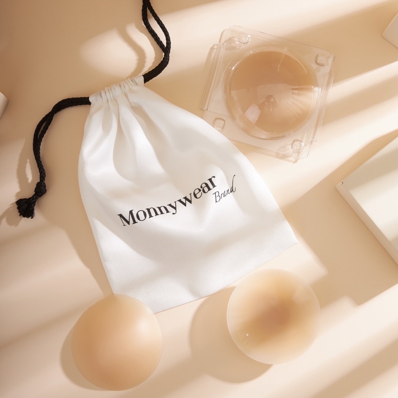 ซิลิโคนปิดจุกไร้กาว ปิดหัวนม แบบไร้กาว ส่งฟรี ของแท้ พรีเมี่ยมNipplecoverMonnywearมาพร้อมถุงผ้า ที่แปะจุก ซิลิโคน