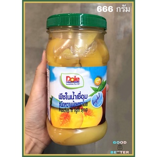 พีชในน้ำเชื่อม หวานน้อย 666 กรัม โดล