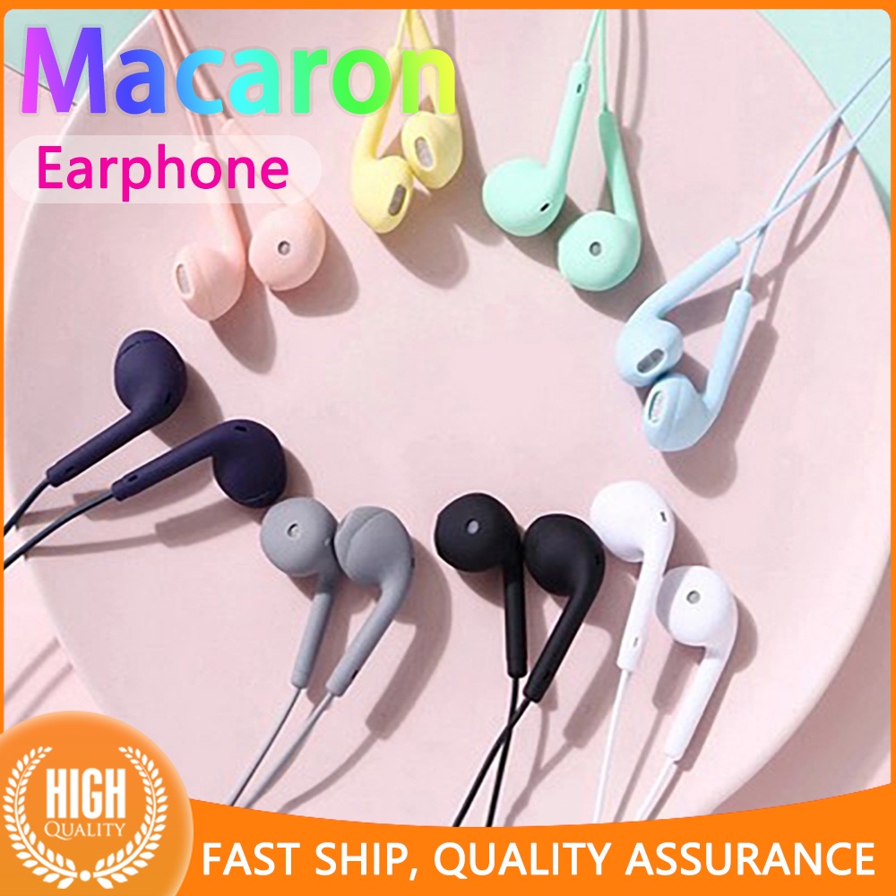 พร้อมสต็อกUniversal U19 Macaron 3.5 มม.หูฟังชุดหูฟังสําหรับเล่นเกมกีฬาเบสพร้อมไมโครโฟนหูฟังสําหรับโทรศัพท์มือถือ/คอมพิวเตอร์