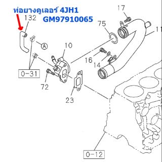 ท่อยางคูเลอร์ หน้าเครื่องข้าง ขวา Dmax/Chevเก่า เครื่อง 4JH1 3000 ไม่คอม แท้