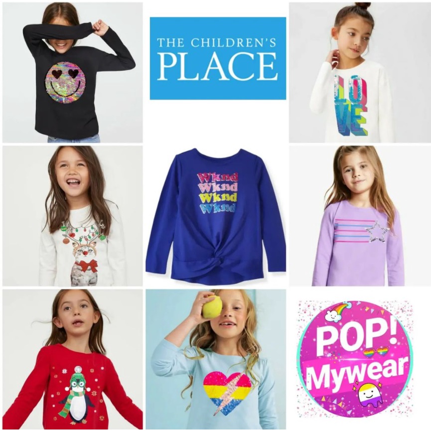 Popmywear OLDNAVY PLACE LONG SANDED CHILDREN& 39;S เสื้อยืด SZ 1-16Y / CHILDREN& 39;S LONG SLEEVED T