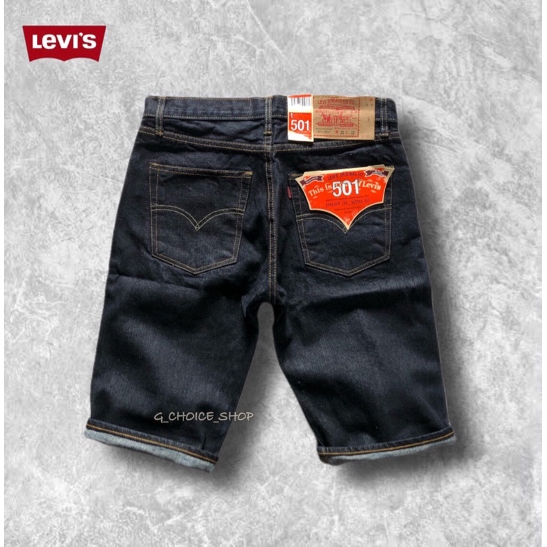 กางเกงขาสั้นลำลอง กางเกงฤดูร้อน กางเกงยีนส์ขาสั้น Levi’s 501 ริมแดง เป้ากระดุม,ซิป Slim fit Shorts - MEXICO