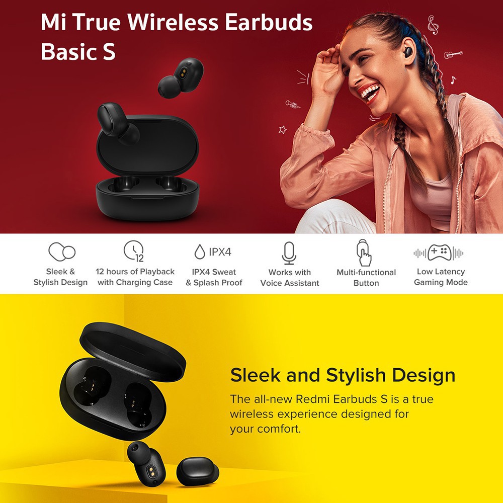 v❈Xiaomi Mi True Wireless Earbuds Basic - Black หูฟังบลูทูธ Global Version | ประกันศูนย์ไทย 1 ปี ffmo