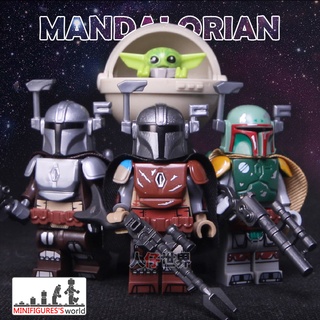 ฟิกเกอร์ Jango Fett Boba Fett Bounty Hunter Baby Yoda Vizsla Death Watch ขนาดเล็ก