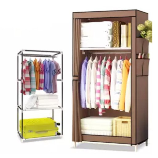 ตู้เสื้อผ้าผ้าม่านขนาดเล็ก Almari Baju Ala Ikea