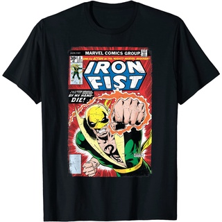 ROUND คอลูกเรือเสื้อยืด พิมพ์ลายกราฟฟิค Marvel Iron Fist Epic Fire Punch สําหรับผู้ใหญ่-4XL