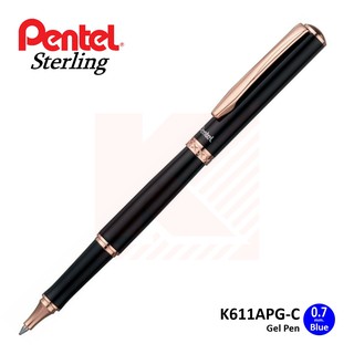 ปากกาเจล Pentel K611APG-C สีดำแหนบสีทองชมพู