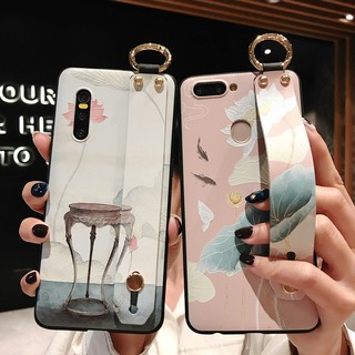 ย้อนยุค ม้านั่ง โลตัส เคส สายรัดข้อมือ  เคส Samsung Galaxy A52S A72 A52 A32 A42 A12 A71 A51 A31 A21S A70 A50 A30 A30S A50S A20 M51 M10 A10 A40 A750 A71 2018 5G case tpu ผู้หญิง ซิลิก้าเจล เคลือบ เคส