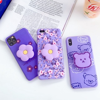 เคสหลังด้านมีลายดอกไม้+ป็อปอัพ เคส สำหรับ ไอโฟน สำหรับ ไอโฟน 6 7 8 SE2020 6plus 7plus 8plus X XR XSMAX 11 11PROMAX