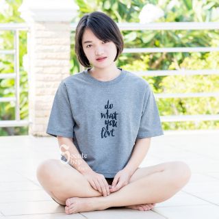 Do what you love POLO Crop (Grey)