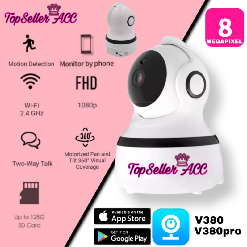 กล้อง IP กล้องวงจรปิด V380 SNOWMAN 8MP 1080P IP CAM ไร้สาย V380Pro AP โหมด