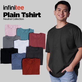 เสื้อคู่ - อินฟินิทธรรมดา Tshirt สําหรับผู้ชายสีกลางสีดําสีขาวสีเทาสนิมสีฟ้าเสื้อเสื้อยืดเสื้อยืดด้