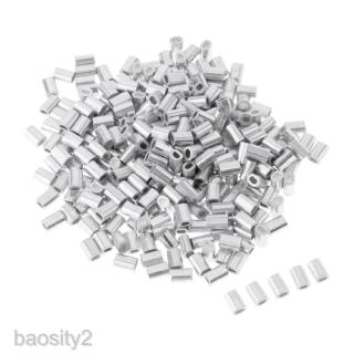 100Pcs Barrel Crimp Sleeve Crimping Loop Sleeve Fishing Line Tube Connectors