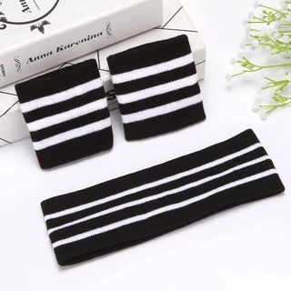 🌈(((พร้อมส่ง)))🌈ผ้าคาดผม+ปลอกแขน สไตล์เกาหลี ผ้าคาดผมล้างหน้า กีฬา ฮิพฮอพ โยคะ ที่ดูดซับเหงื่อ วิ่ง ใส่ได้ เด็ก/ผู้ใหญ่
