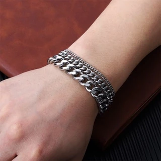 St.kunkka สไตล์ฮิปฮอป สร้อยข้อมือ สแตนเลสแท้316l มินิมอลCubanกำไล เท่ๆโซ่เลส ใส่อาบน้ำได้ ใส่ว่ายน้ำได้ ไม่ลอก ไม่ดำ ไม่เป็นสนิม