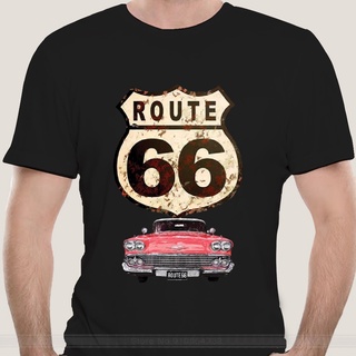 เสื้อยืดผ้าฝ้ายพิมพ์ลายขายดีGildan เสื้อยืดผ้าฝ้าย พิมพ์ลาย Route 66 car Mother road แฟชั่นใหม่ล่าสุด สไตล์คลาสสิก สําหร