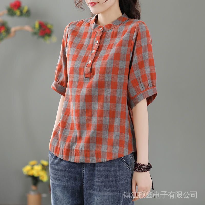 เสื้อเชิ้ตแขนสั้นลําลอง ผ้าฝ้ายแท้ เข้ารูป เข้ากับทุกการแต่งกาย แฟชั่นฤดูร้อน สําหรับผู้หญิง