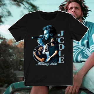 เสื้อยืดโอเวอร์ไซส์เสื้อยืดแฟชั่น ทรงสลิมฟิต ลายนักร้อง J Cole Rap Pop สไตล์ยุโรปS-3XL