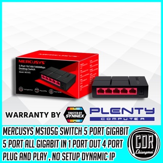 MERCUSYS MS105G 5-Port 10/100/1,000 Mbps Desktop Switch (รับประกันศูนย์1ปี SYNNEX,PLENTY)