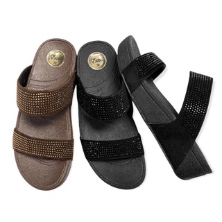 รองเท้าแตะแฟชั่นสไตล์ฟิบฟอบ ประดับเพชร✨💎 [2ตอน]