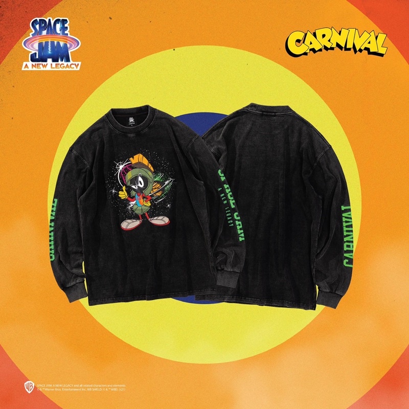 CARNIVAL X SPACE JAM MARVIN THE MARTIAN LS T-SHIRT BLACK