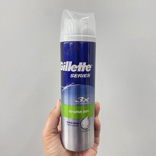 Gillette Series 3X Protection Sensitive Skin Shave Foam ยิลเลตต์ ซีรี่ส์ เซนซิทีฟ สกิน โฟมโกนหนวด 245 กรัม