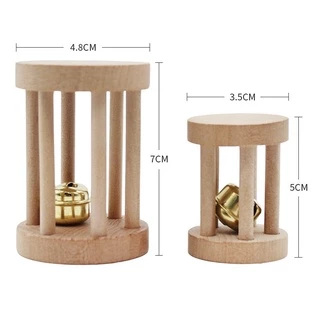 E-8 ของเล่นนกทำจากไม้ธรรมชาติ มีกระดิ่งข้างใน