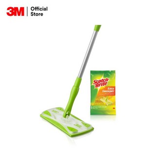 สก๊อตช์-ไบรต์ ไม้ม๊อบดันฝุ่น อีซี่ สวีปเปอร์ Q600 Easy Sweeper Starter+ผ้าแห้ง 5 แผ่น