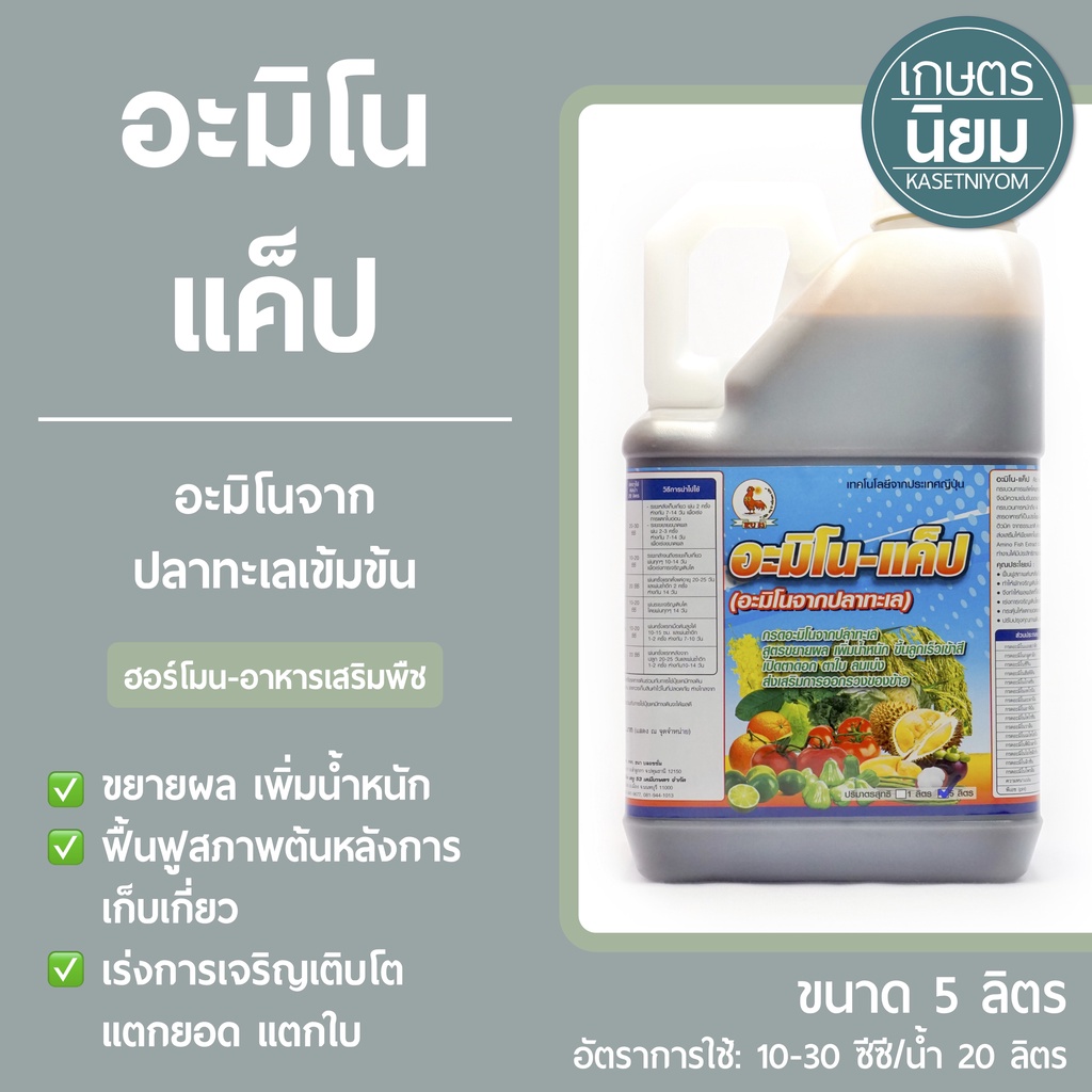 อะมิโน-แค็ป (อะมิโนจากปลาทะเลเข้มข้น) *แกลลอน 5 ลิตร*