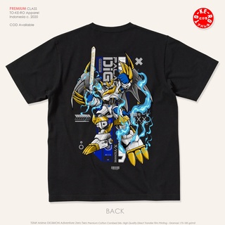 ™แขนสั้นโอเวอร์ไซส์Zero Two เสื้อยืด ลายการ์ตูนอนิเมะ Digimon Adventure - Imprialdramon Paladin Mode (สีดํา หรือสีขาว)S-