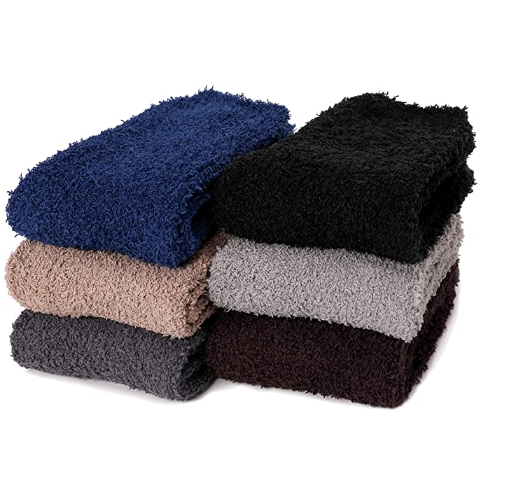 Fuzzy Slipper Socks for Mens Super Soft Fluffy Warm Christmas Winter Crew Home Socks