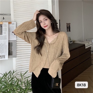 (ใหม่/พร้อมส่ง#8K18)เสื้อคลุมผู้หญิง เสื้อคลุมสไตส์เกาหลี เสื้อคลุมผ้าใส่สบายมากๆ สิ่งค้าพร้อมส่งไม่ต้องพรีออเดอร์